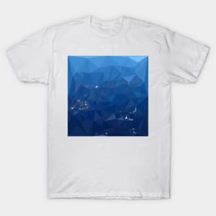 French Sky Blue Abstract Low Polygon Background T-Shirt